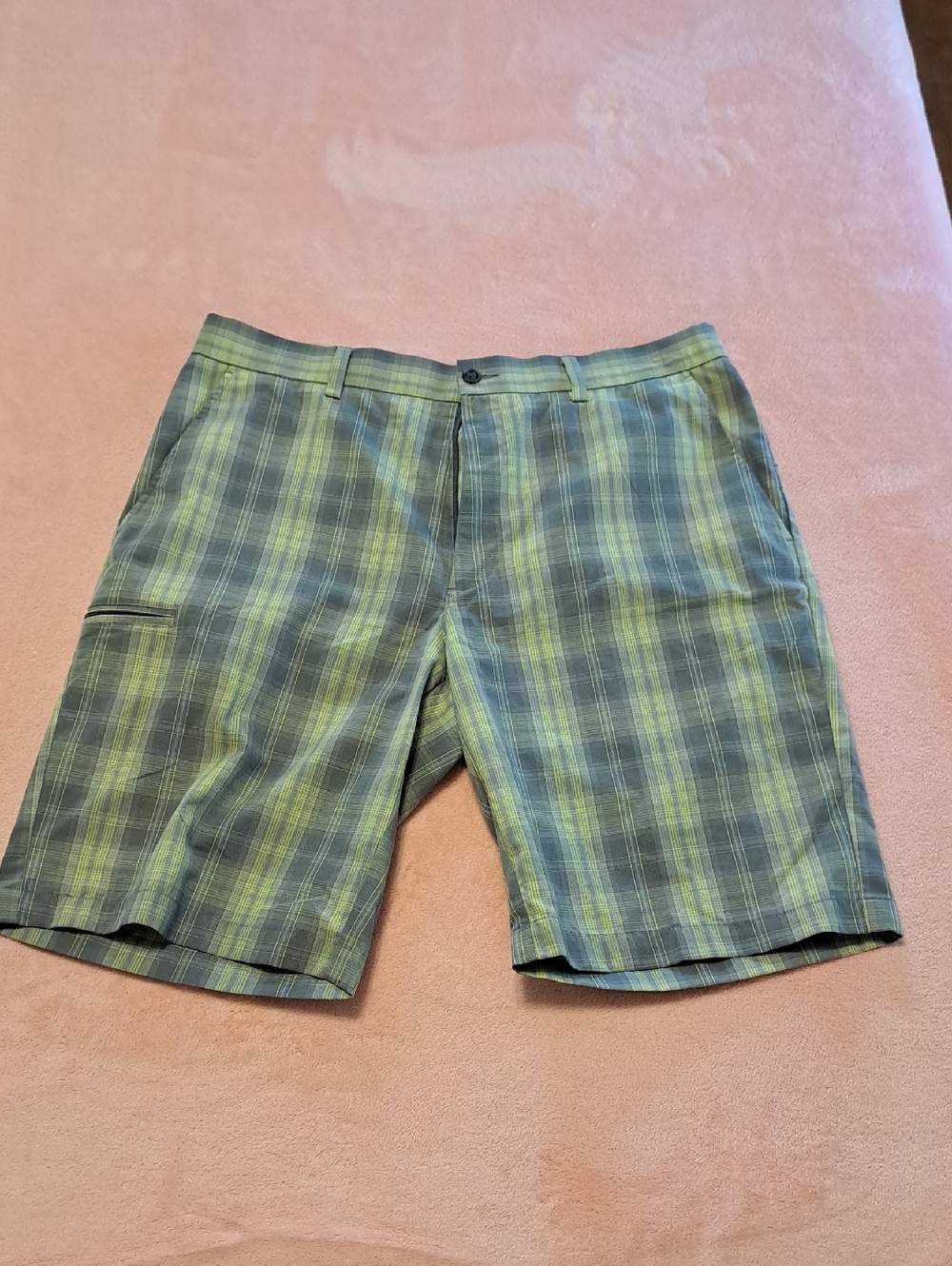 Men's Green Plaid Casual Shorts